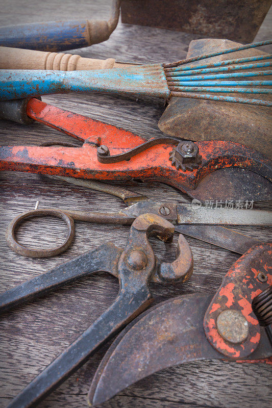老工具近景-古董工具收集