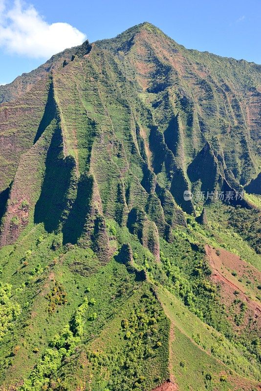 鸟瞰威美亚峡谷在考艾岛，夏威夷美国