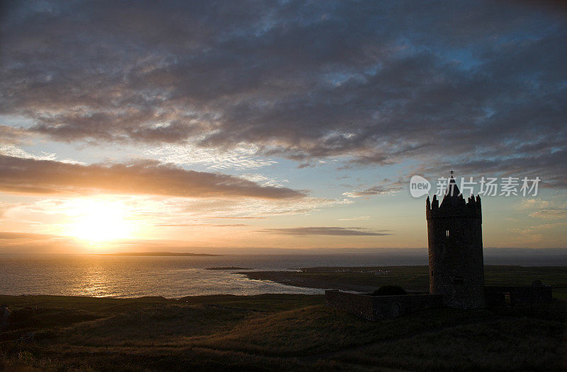 爱尔兰城堡日落