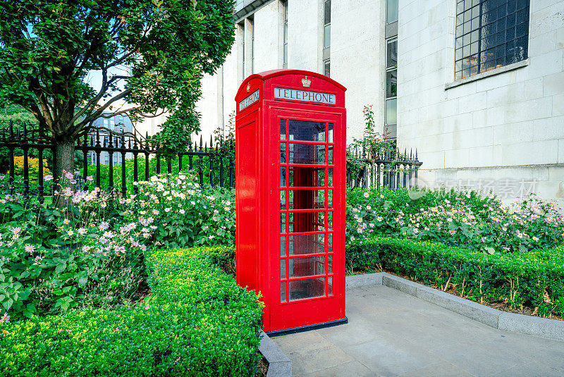 英国伦敦的红色电话亭