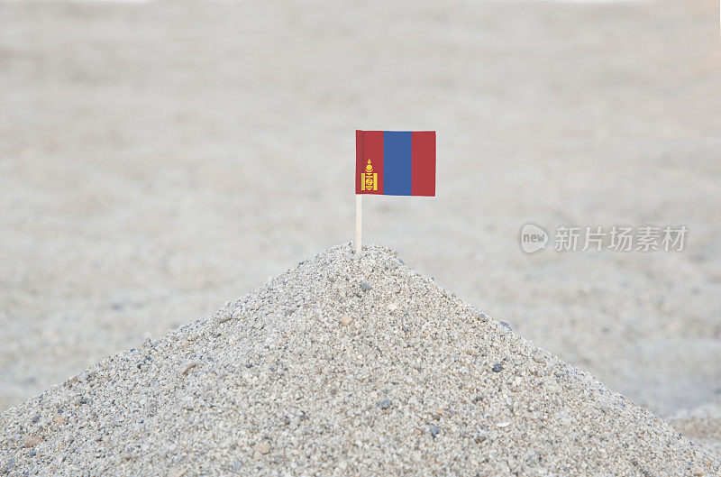 沙滩上的蒙古旗