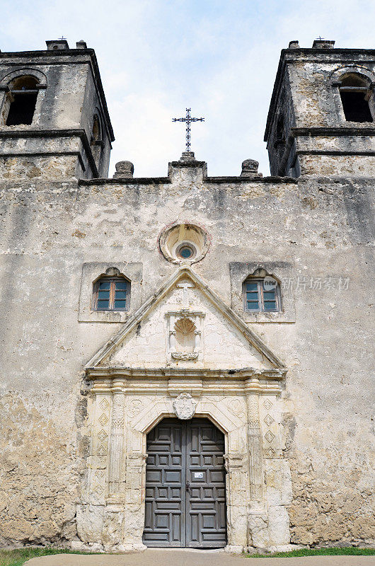 康塞普西翁教会入口门面圣安东尼奥教会国家历史公园