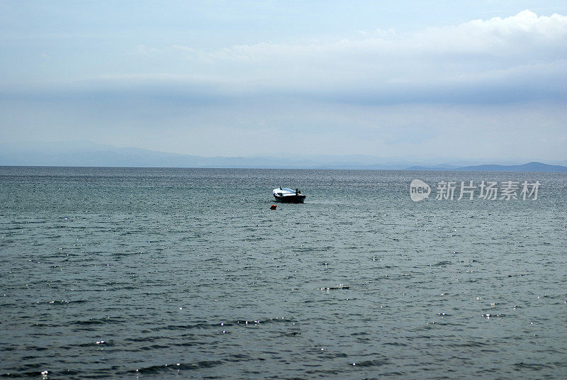 系泊的划艇，anakkale，土耳其