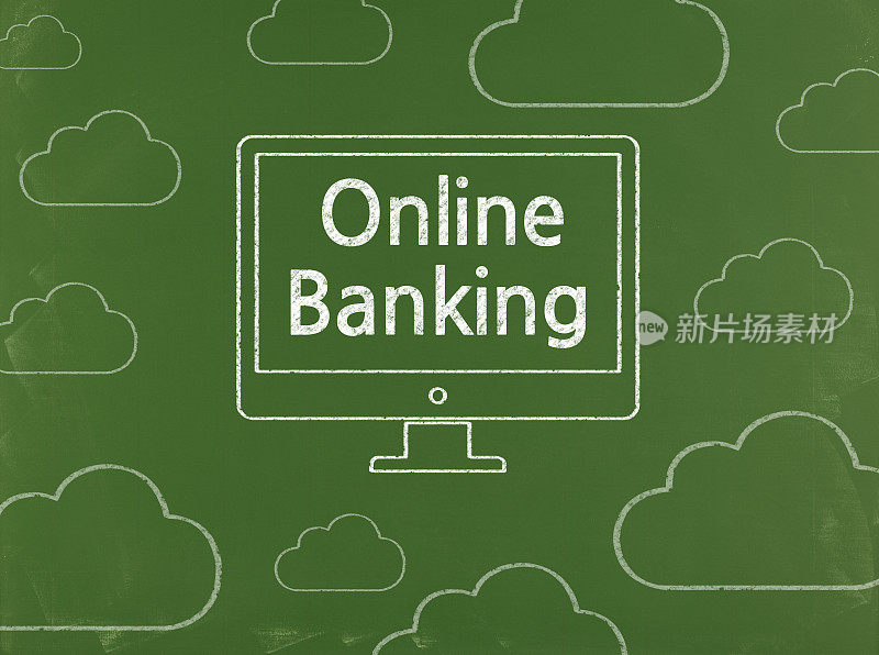 网上银行-商业黑板背景
