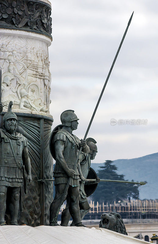 斯科普里士兵雕像的细节