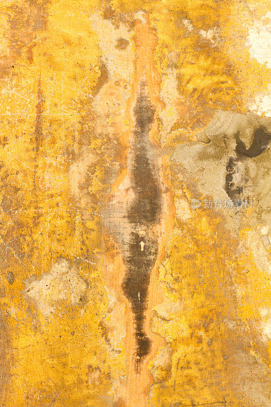 老西西里墙背景纹理:斑驳的黄棕色