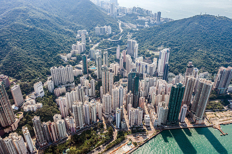 香港城市无人机视图