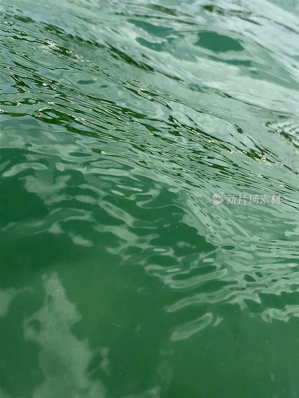 图像的表面水平闪烁，波涛汹涌的水面波的背景