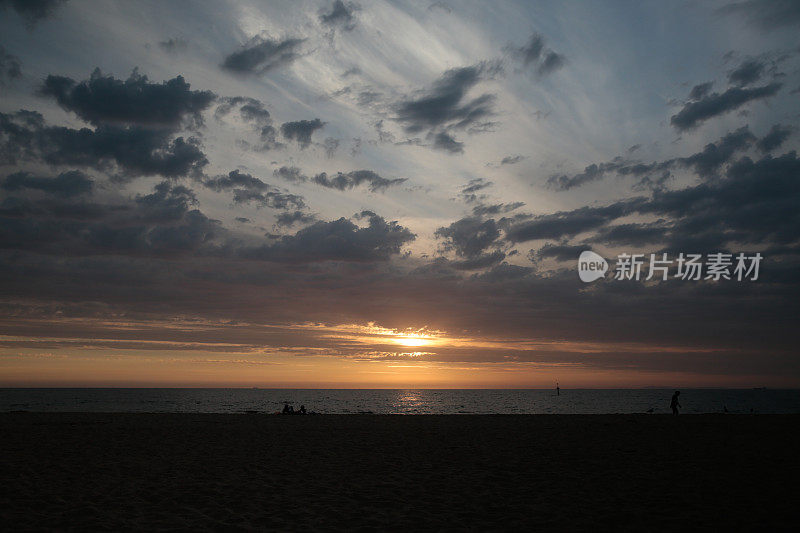 澳大利亚墨尔本的日落海景