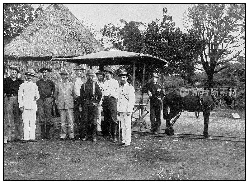 古董黑白照片:圣罗克陆路，菲律宾