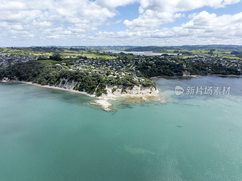 新西兰海岸线鸟瞰图