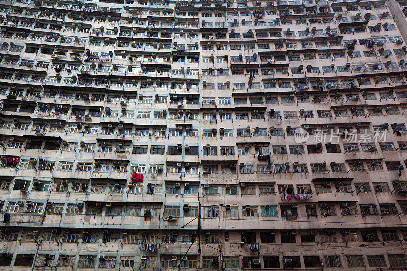 香港拥挤的住宅楼