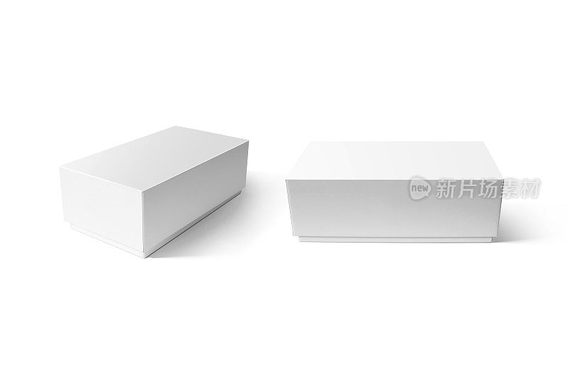 纯白色纸箱智能手机盒模型集
