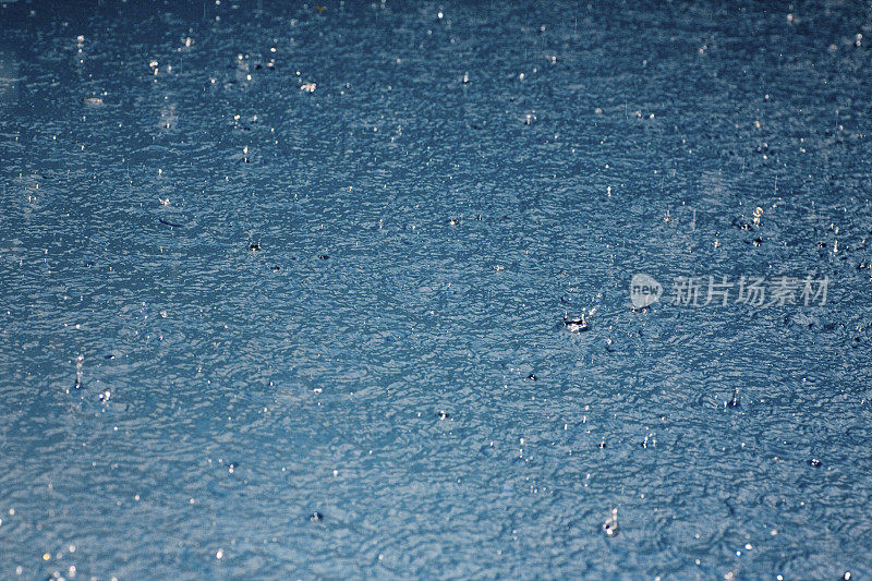 雨滴落在水中