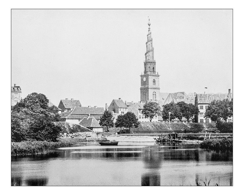我们的救世主教堂(哥本哈根，丹麦)的古董照片-19世纪