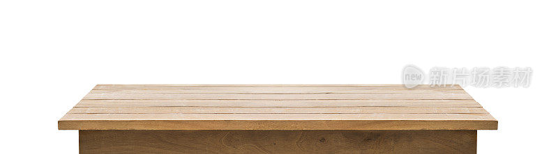 木质桌面，白色背景。剪切路径
