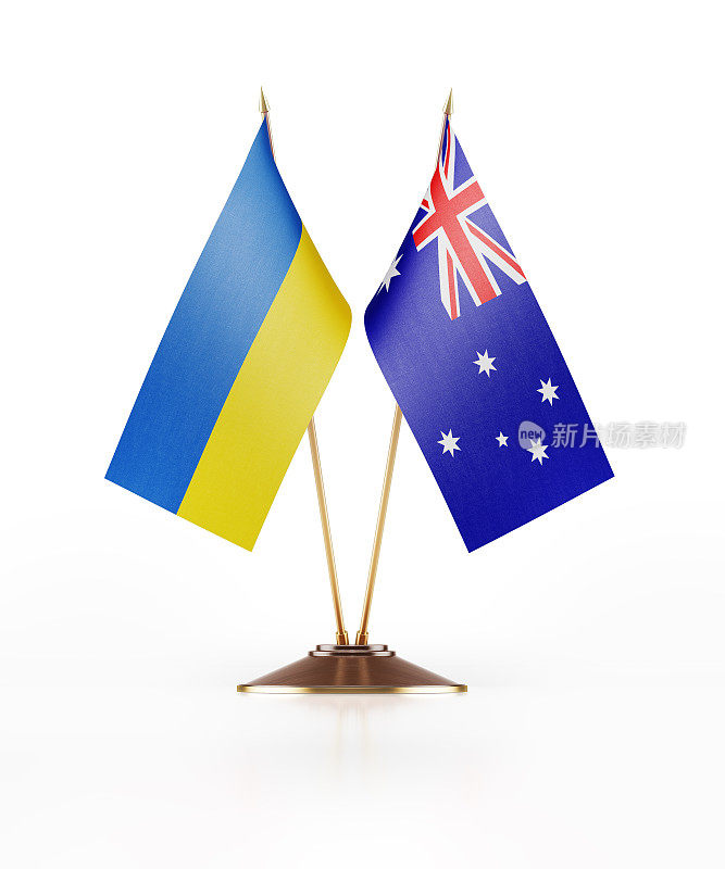 乌克兰和澳大利亚的微型国旗