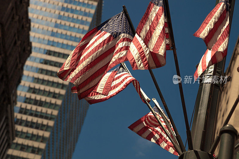 纽约中央车站外的美国国旗