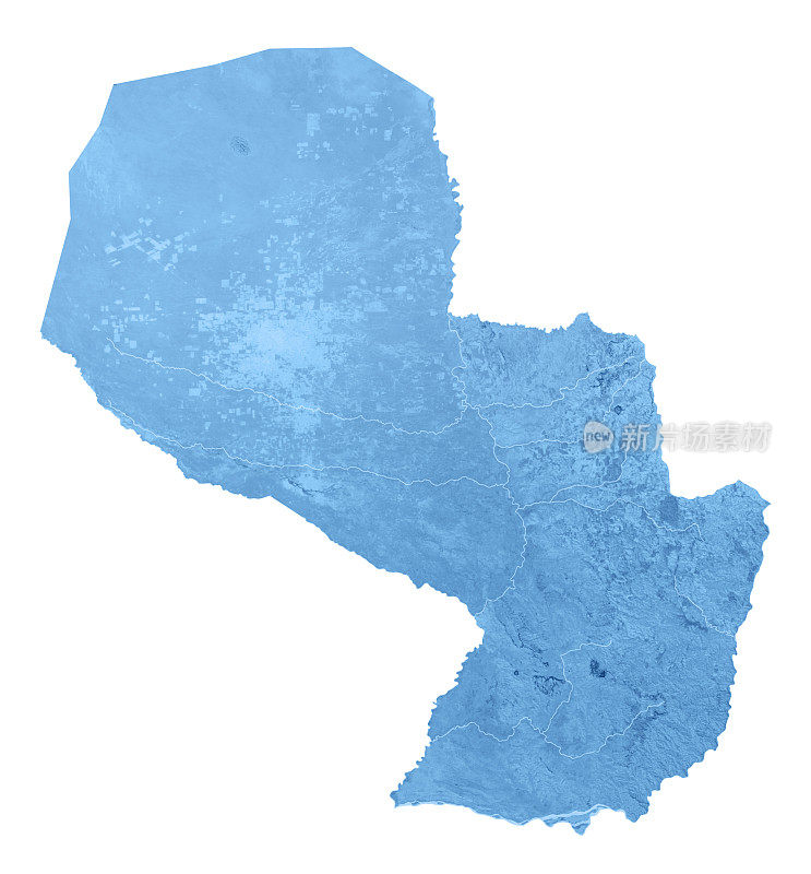 巴拉圭地形图孤立