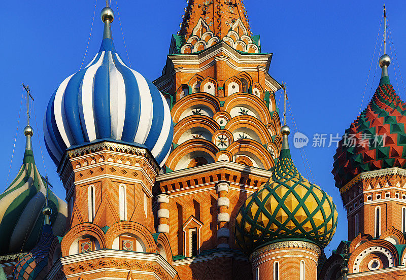 俄罗斯莫斯科红场的圣巴兹尔大教堂