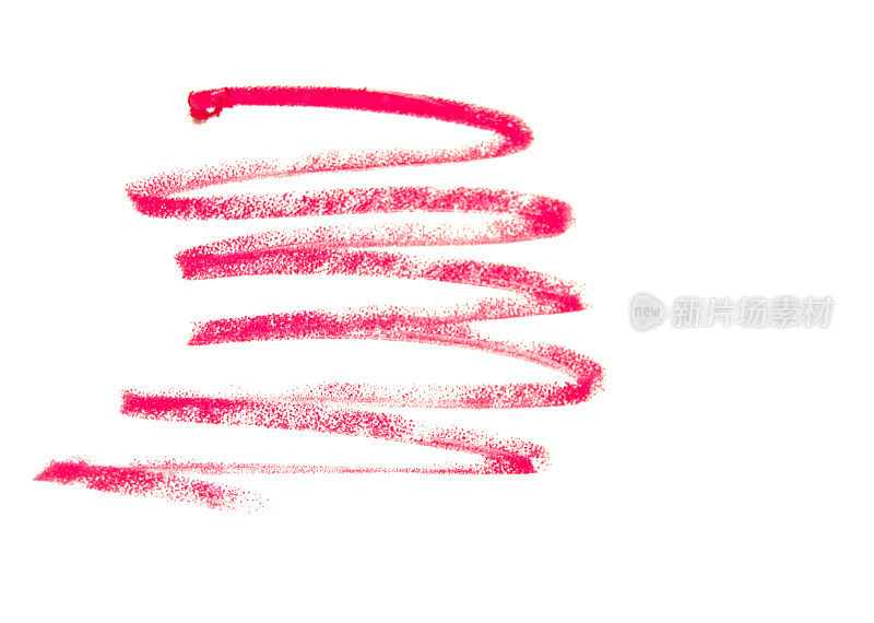 红线来自一支化妆铅笔，孤立在白色背景上