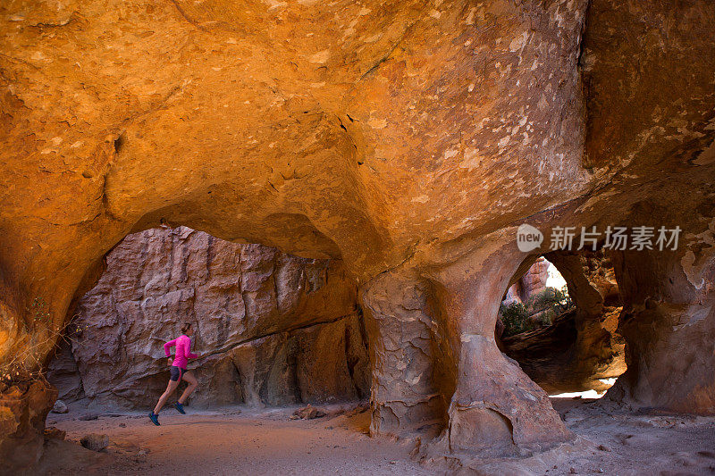 雌性跑过一个大洞穴