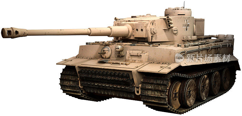沙漠颜色的老虎坦克