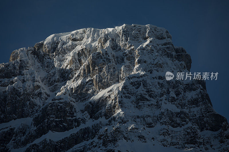 鸟瞰图-雪山，班夫国家公园，加拿大