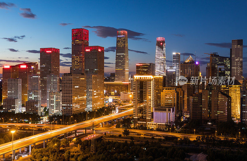 北京CBD天际线夜景