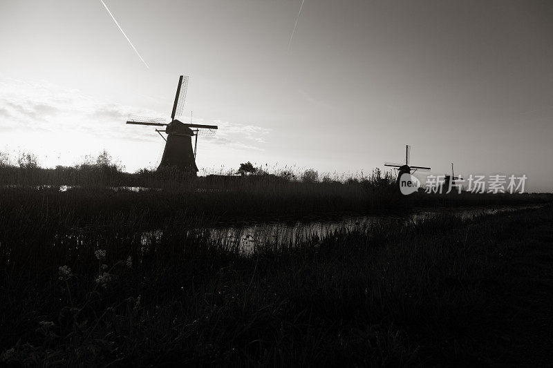 风车在Kinderdijk