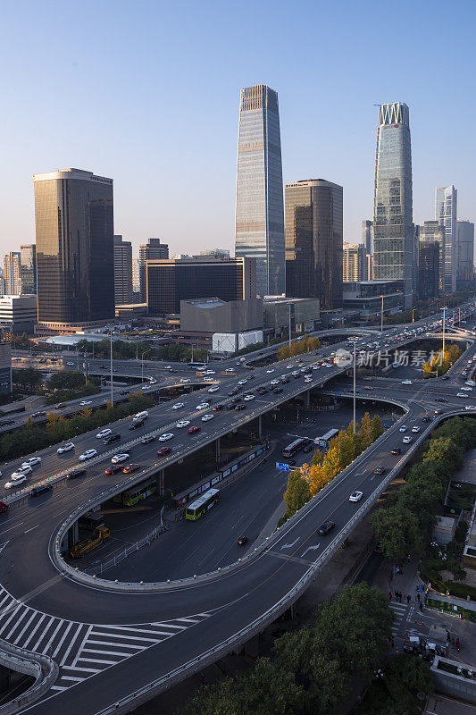 北京中央商务区高楼大厦天际线，北京中国城市景观