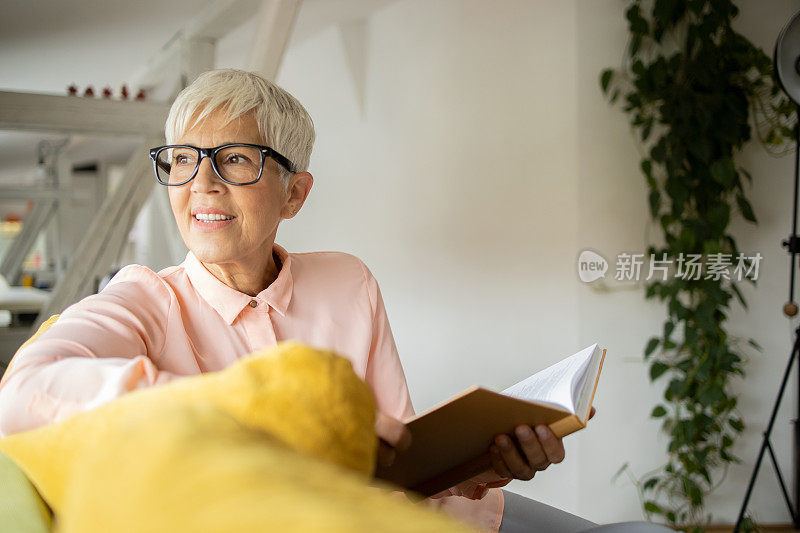 幸福女人在家读书