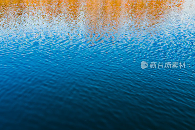 风吹起湖面，产生不同的波浪图案