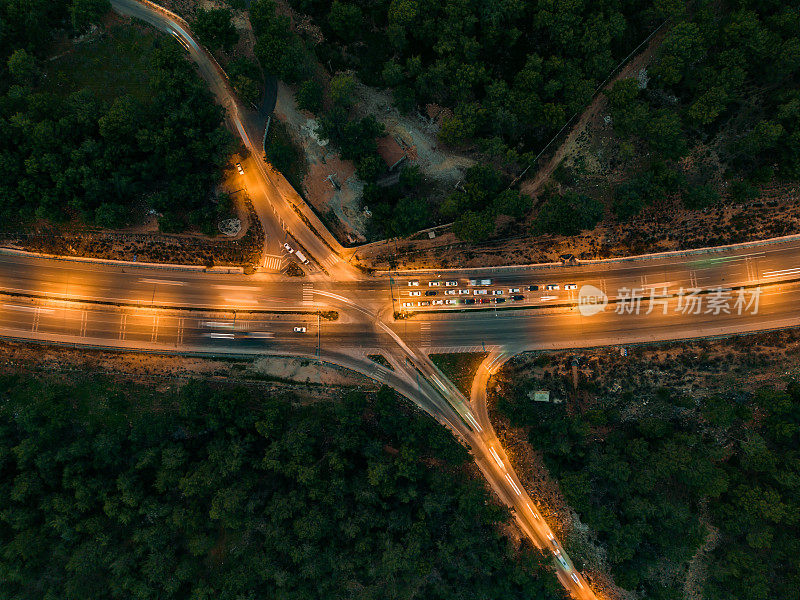 夜景公路路口