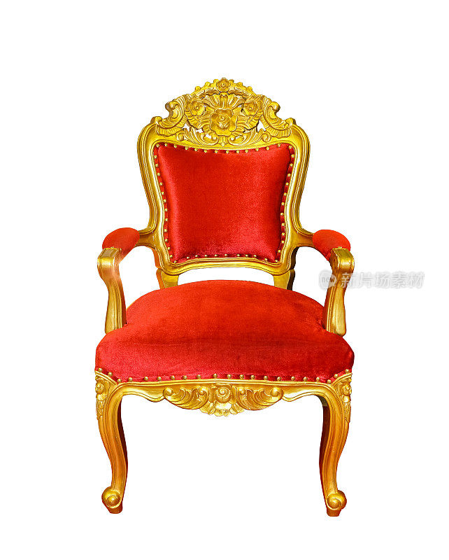 红色和金色的豪华椅子