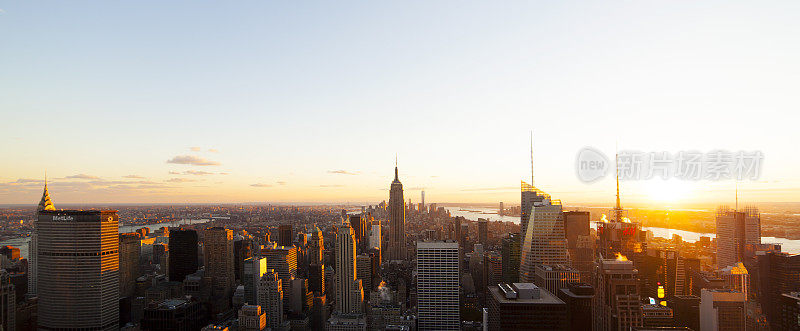 纽约曼哈顿的日落