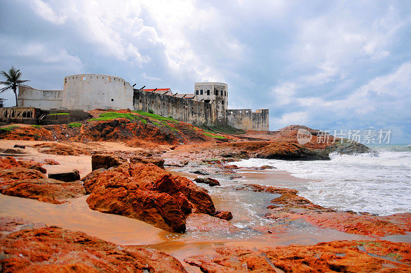 非洲，加纳:海岸角海滩和城堡