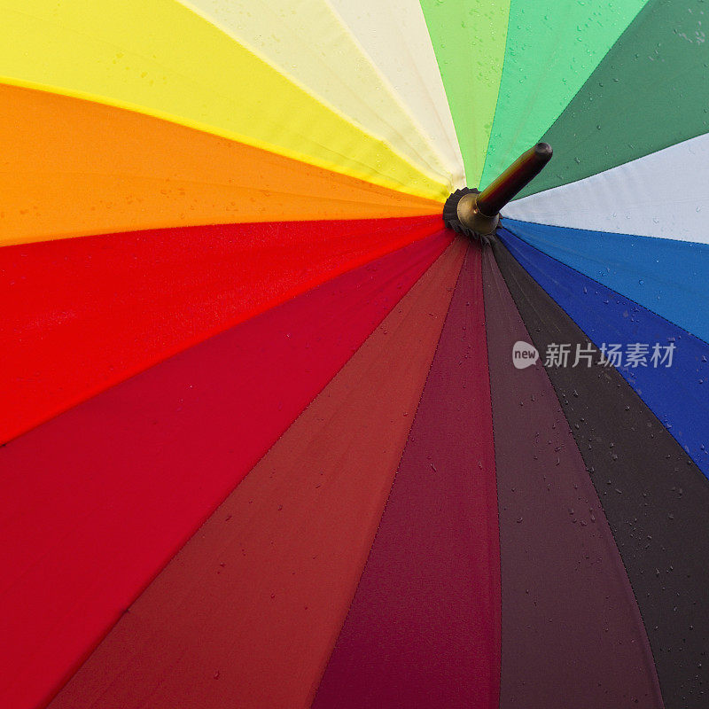 带雨点的彩虹伞