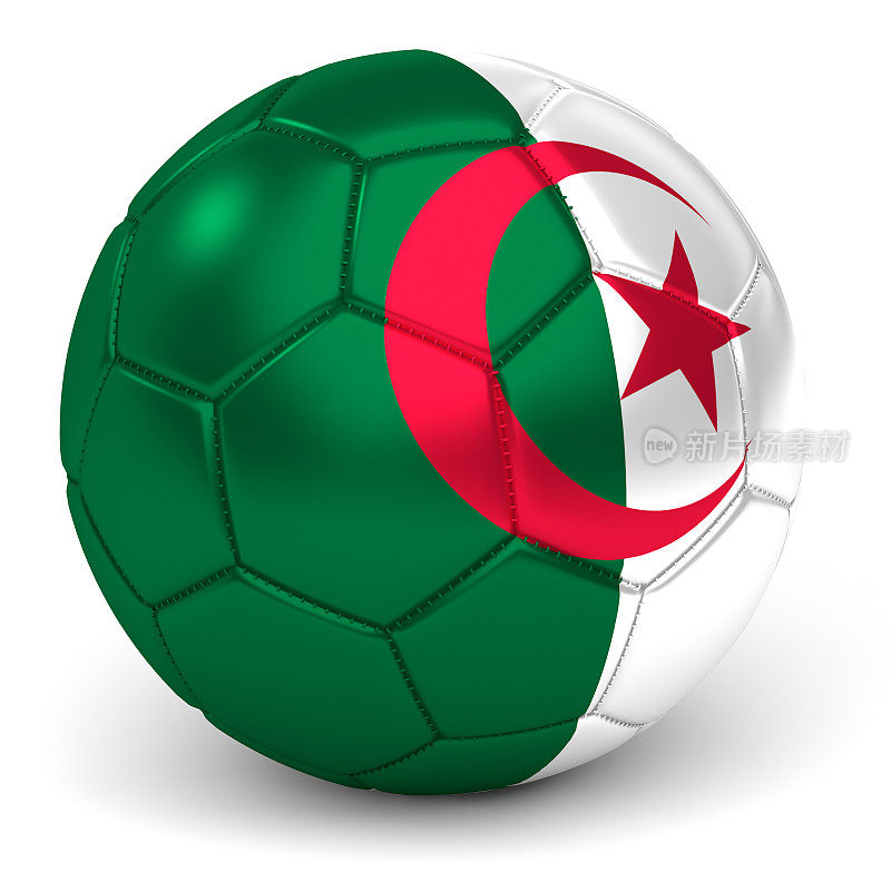 带有阿尔及利亚国旗的足球