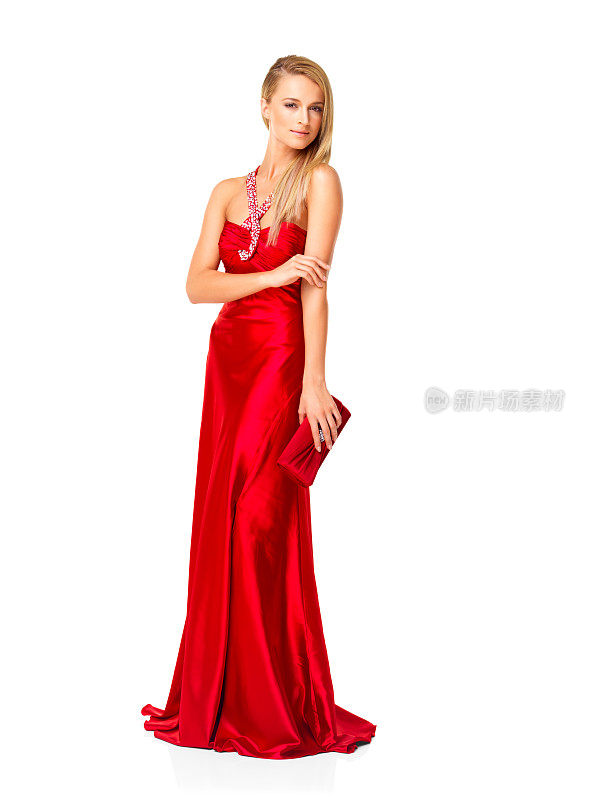 穿着红裙子的漂亮女人