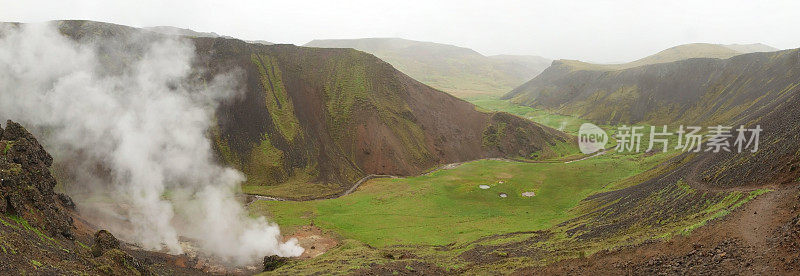 冰岛的火山谷