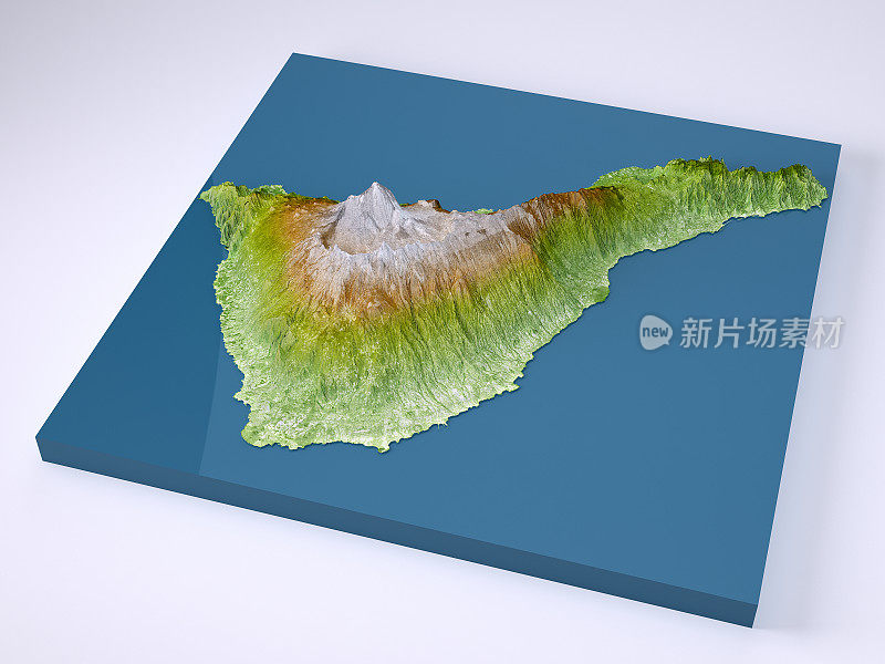 特内里费3D模型地形图颜色