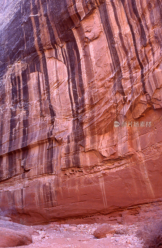 黑色条纹峡谷墙壁纳瓦霍砂岩国家公园犹他州