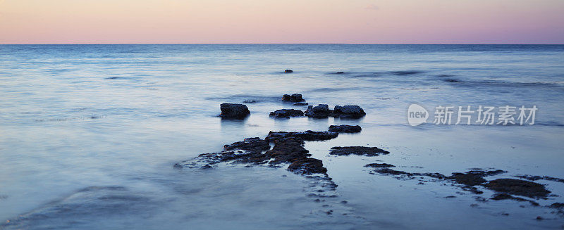 全景海上日落