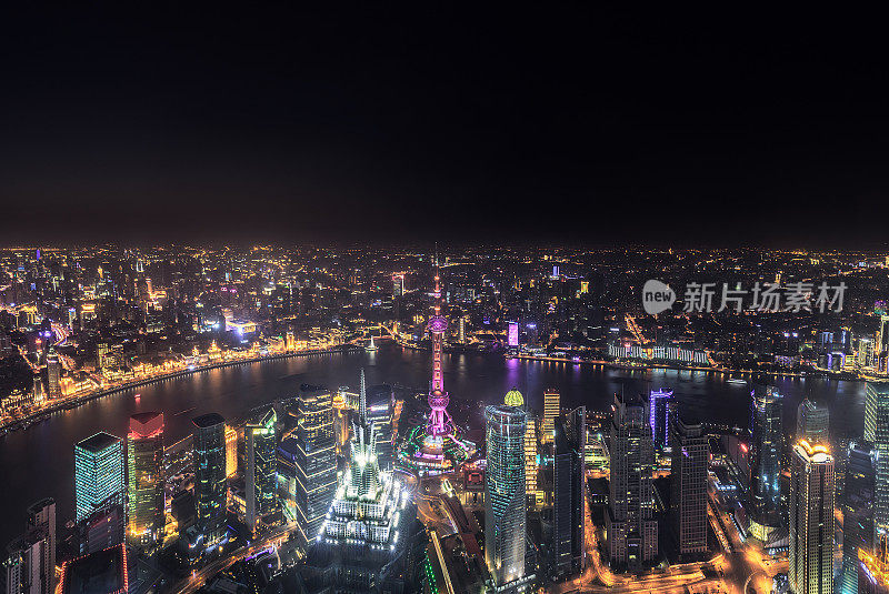 上海夜景和天际线