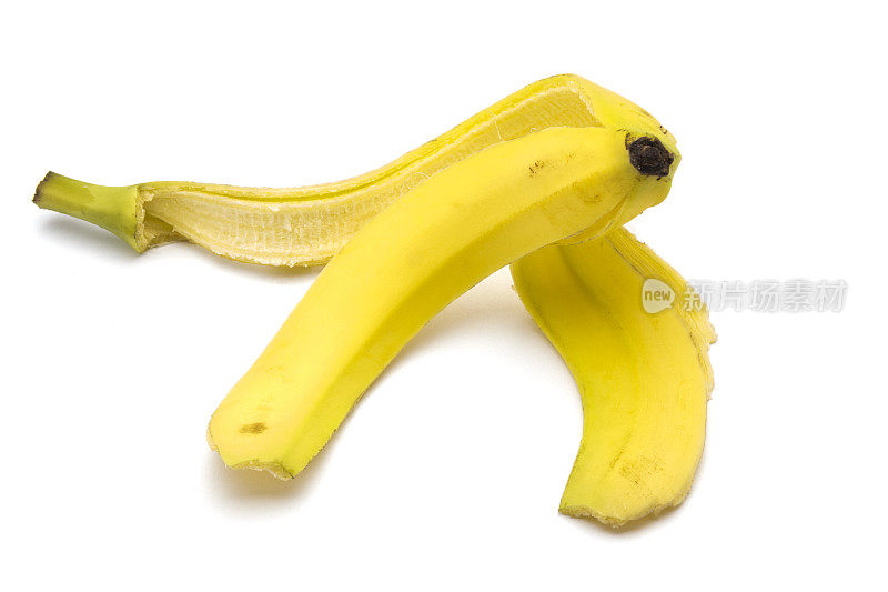 香蕉皮孤立在白色背景