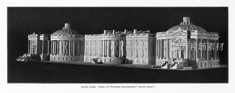 白宫，华盛顿特区，美国，古董美国照片，1900