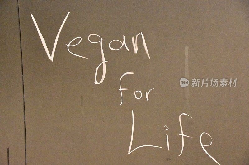 黑板上的文字-素食的概念
