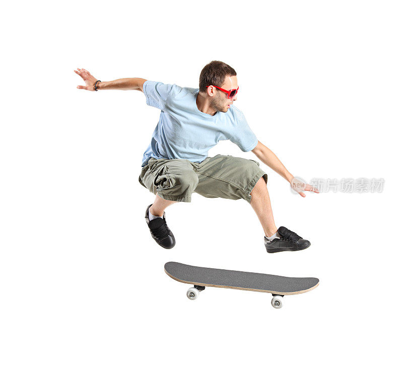 滑板运动员跳