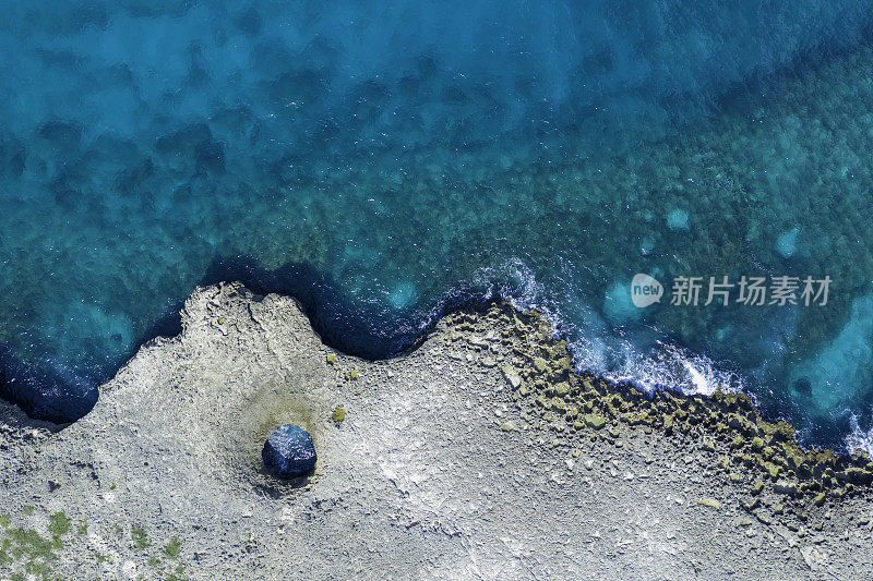 鸟瞰加勒比海和库拉索岛的海岸特征